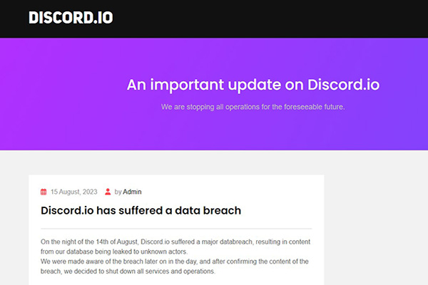 Discord.io משביתים את השירות לאחר דלף מידע מאסיבי