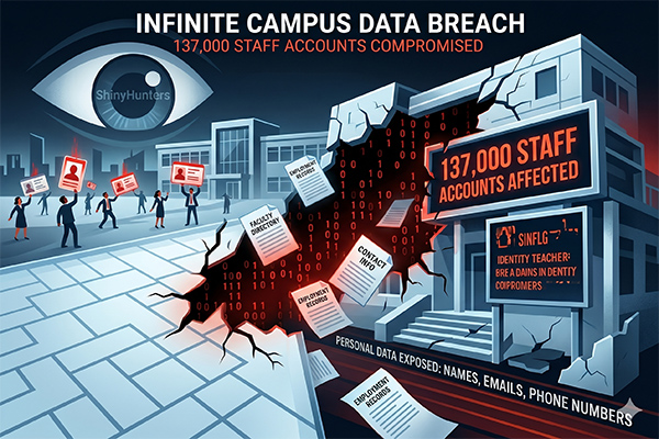 דלף מידע ב- Infinite Campus פגע ב- 137,000 חשבונות של אנשי סגל בבתי ספר